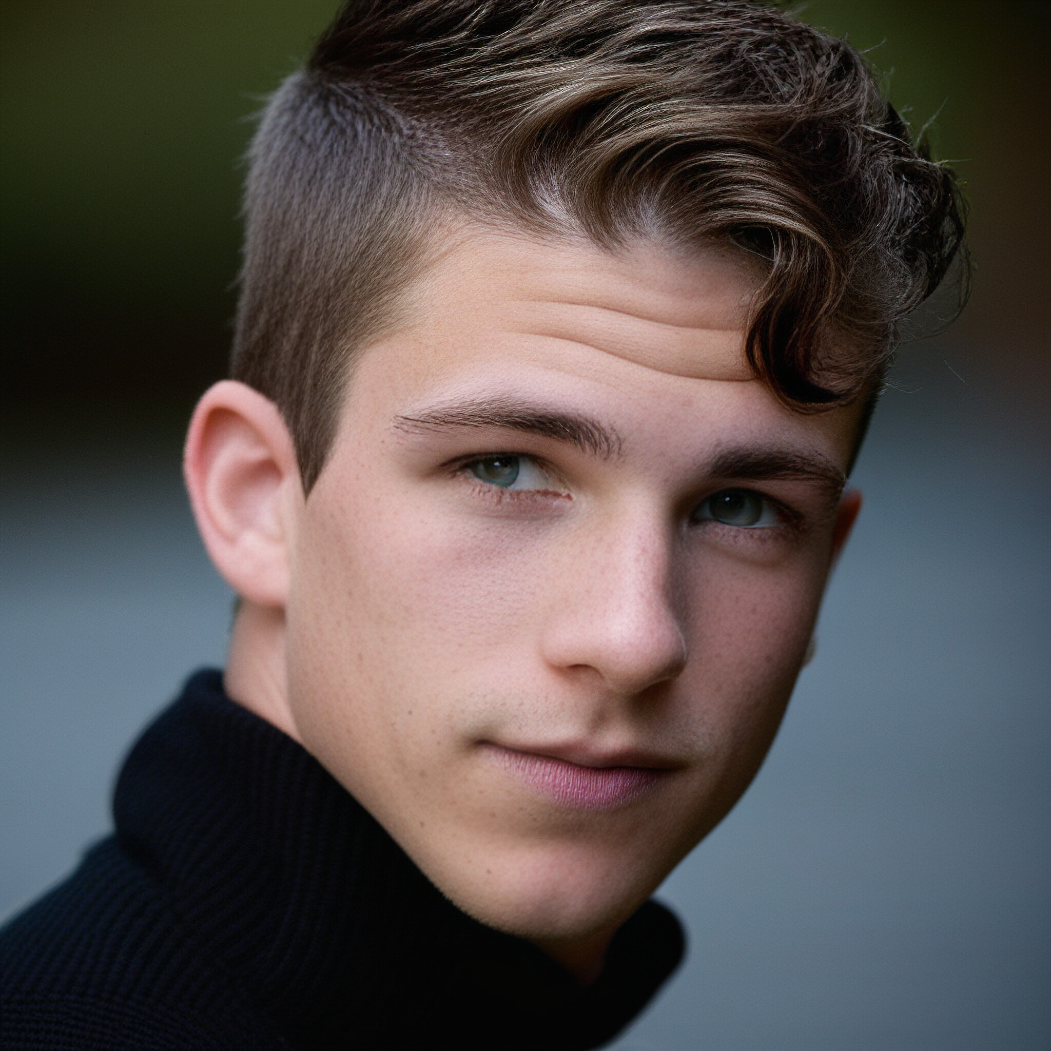 Get a closer look at this young man's Afro hairstyle, featuring tight curls that showcase his confidence and strength.