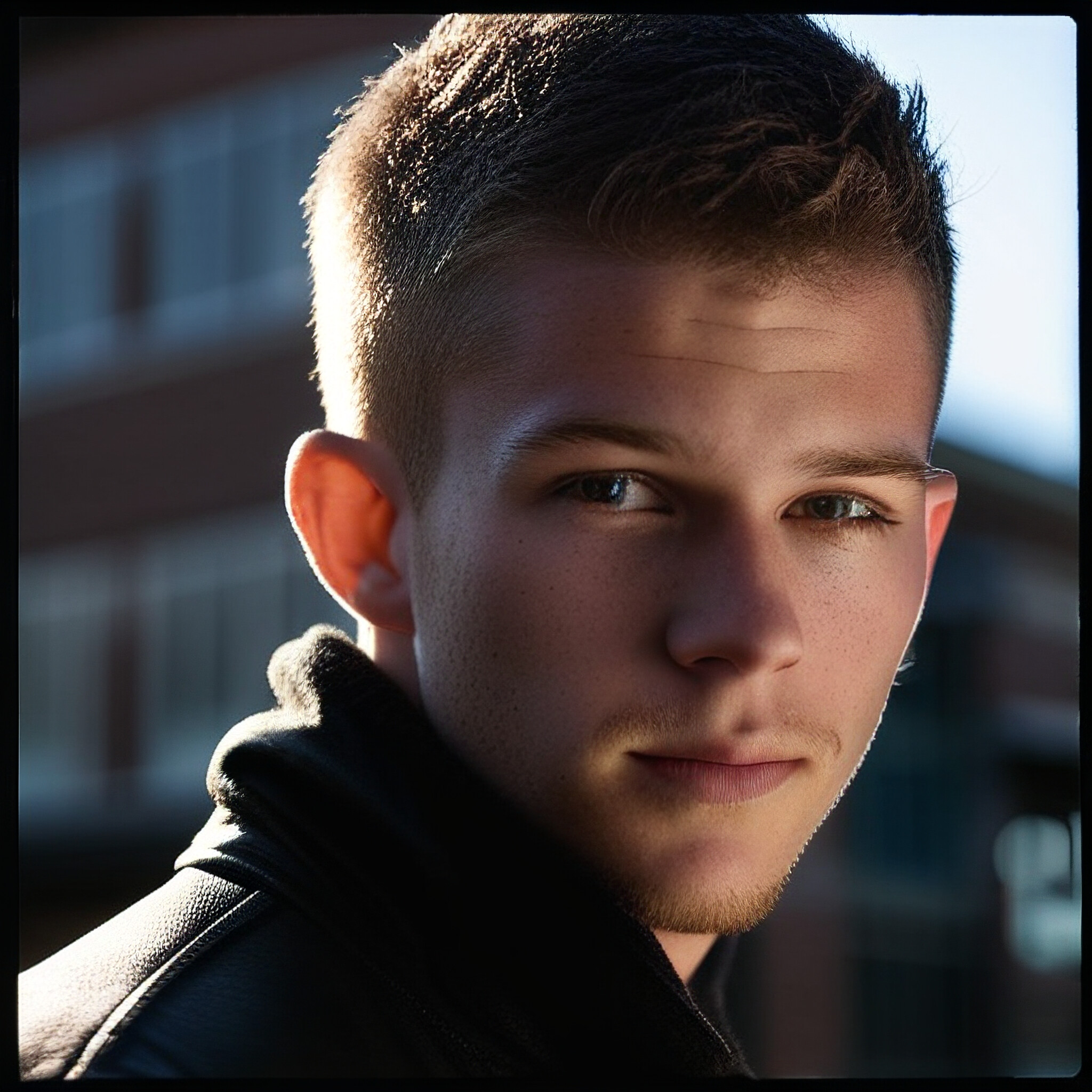 Experience the ultimate in style and sophistication with this effortlessly cool low fade hairstyle. Notice how the short, styled hair at the top creates a sleek and modern look? The way it blends seamlessly into the longer length towards the back of his head is truly impressive.