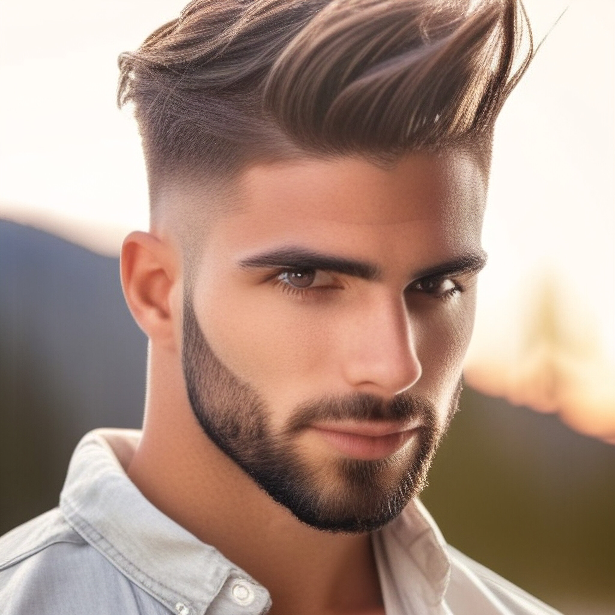 The young man's low fade haircut is more than just a stylish choice - it's a work of art. With its sleek, high-top design and precision-crafted edges, this haircut exudes confidence and sophistication. The subtle contrast between the top and sides adds depth and visual interest to the overall look. When paired with his sharp features and relaxed demeanor, the low fade becomes an integral part of his unique style.