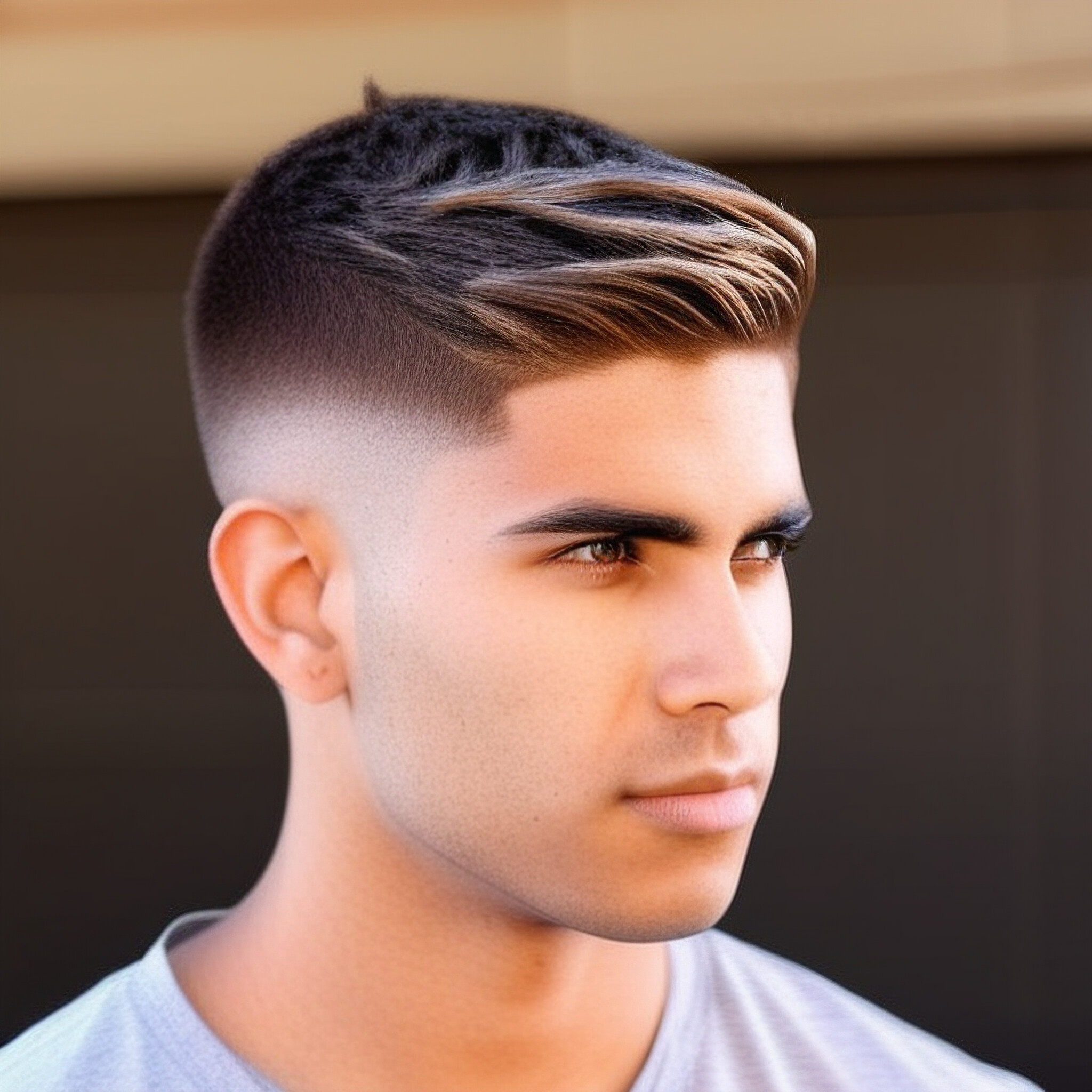 Add a touch of sophistication to your look with this stylish low fade haircut! The subtle gradient effect creates a seamless transition from the faded sides to the fuller hair on top, adding depth and visual interest to the overall style. Perfect for everyday wear or special occasions, this hairstyle is sure to turn heads.