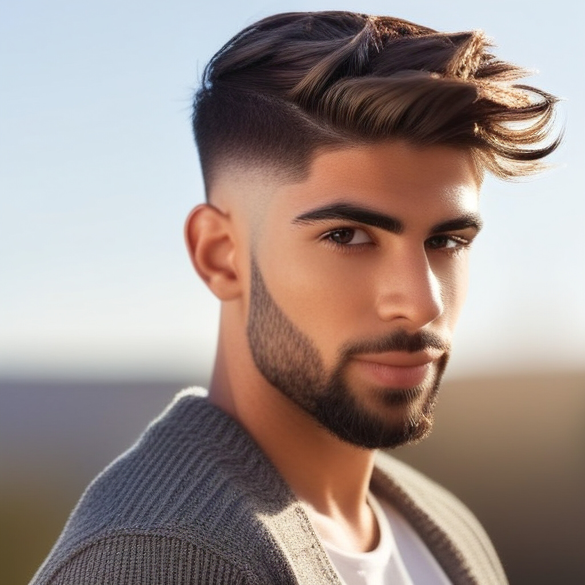 Experience the sleek, modern look of a low fade haircut. This stylish hairstyle features a gradual transition from longer to shorter hair lengths, creating a seamless blend between the hair on the sides and back. The contrast between darker roots and lighter blonde highlights adds depth and dimension to the overall style. Whether you're looking for a low-maintenance or fashion-forward look, this low fade haircut is sure to impress.