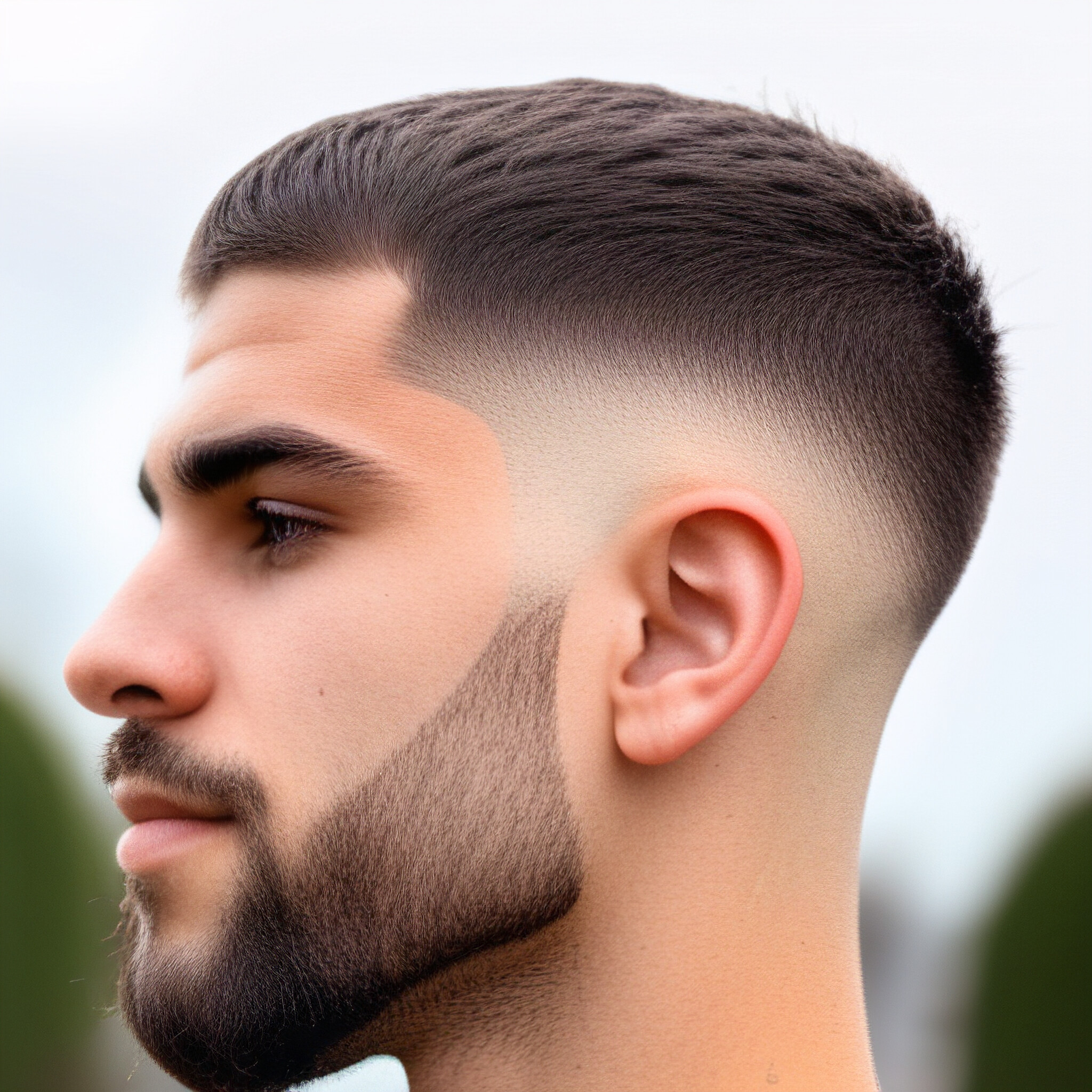 This fade haircut offers a blend of sharp contrast and natural flow. The tightly cropped top fades into longer hair at the back, extending past the shoulders for a bold, head-turning style. The textured matte finish adds an urban vibe, while the fade itself brings in elements of classic barbering. With minimal upkeep, this haircut provides the best of both worlds: modern style and easy maintenance.