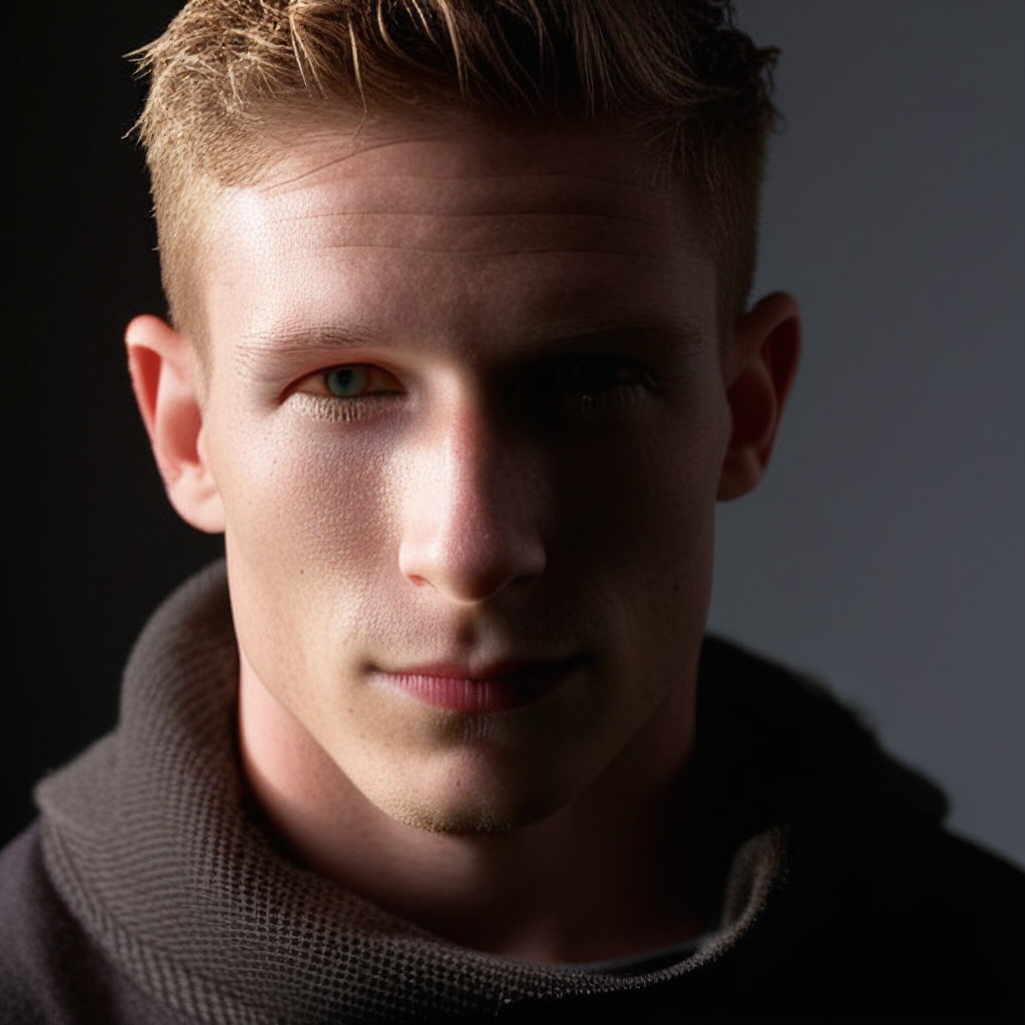 Get ready to be inspired by this stunning image of a young man's low fade hairstyle! Notice the intricate details of his haircut, from the neat styling on top to the seamless transition into the faded sides and back.