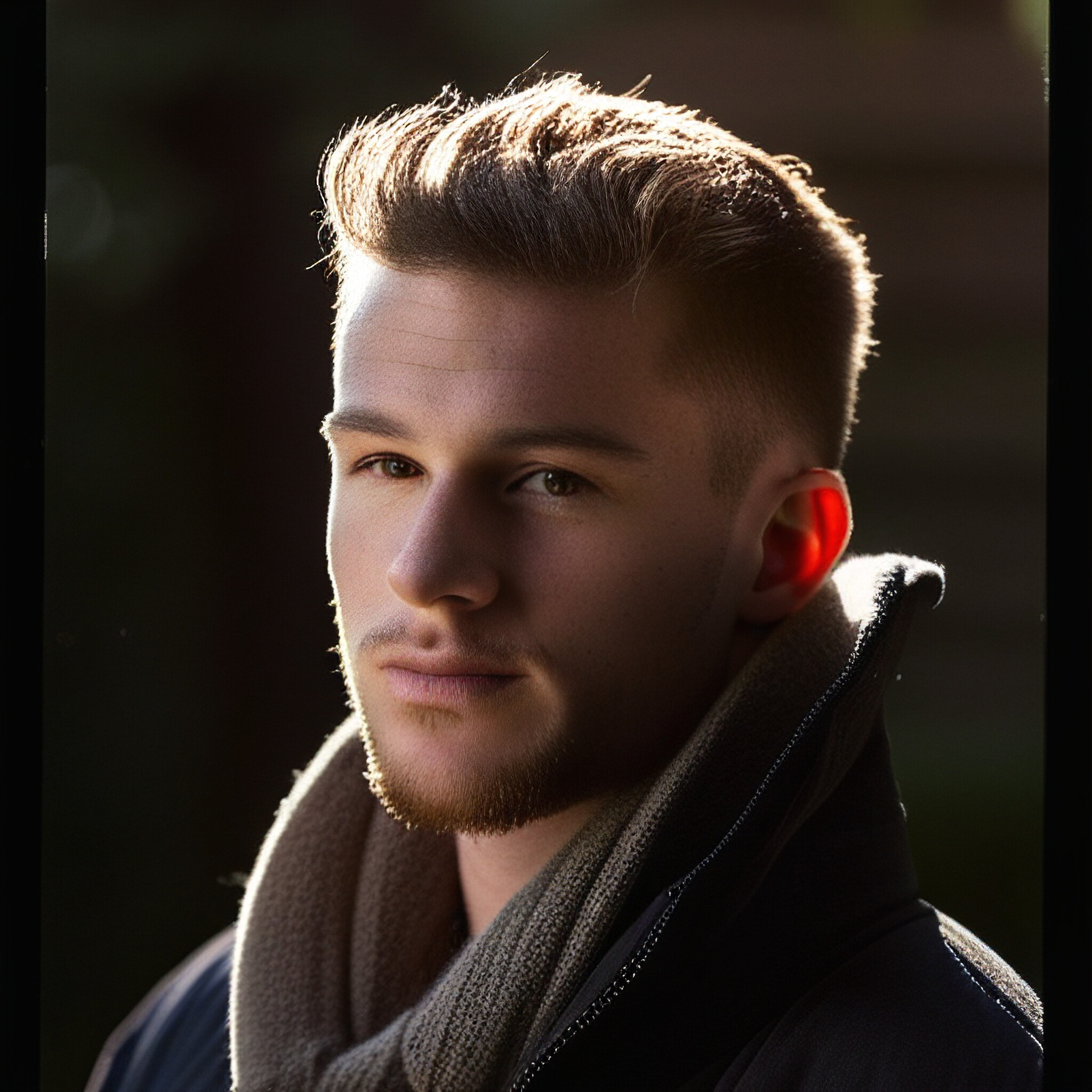 Elevate your grooming game with this sleek and stylish low fade hairstyle. Notice how the short, styled hair at the top blends seamlessly into the longer length towards the back of his head? That's the magic of a well-executed low fade.